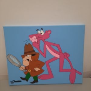 Hand Painted Original Pink Panther canvas painting